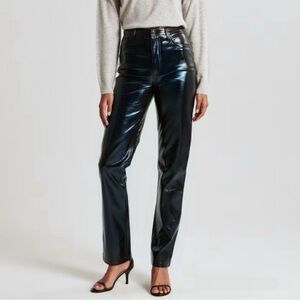 Abercrombie & Fitch The 90’s Straight Ultra High Rise Vegan Leather Pants 6/28